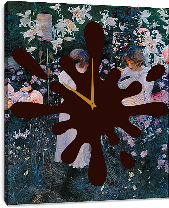 Часы картина - Carnation, Lily, Lily, Rose - Гвоздика, лилия, лилия, роза. Джон Сингер Сарджент