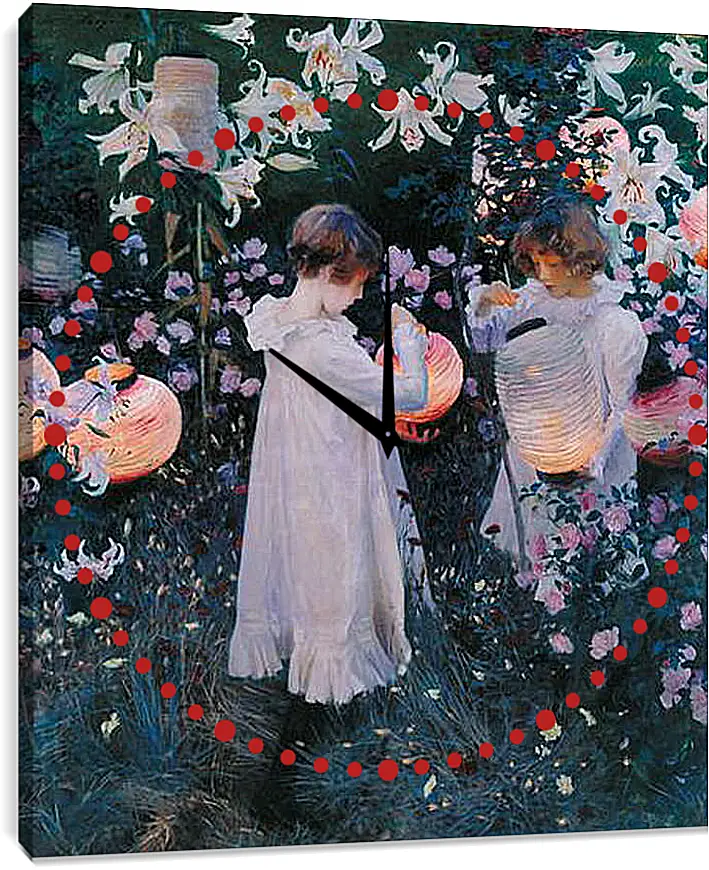 Часы картина - Carnation, Lily, Lily, Rose - Гвоздика, лилия, лилия, роза. Джон Сингер Сарджент