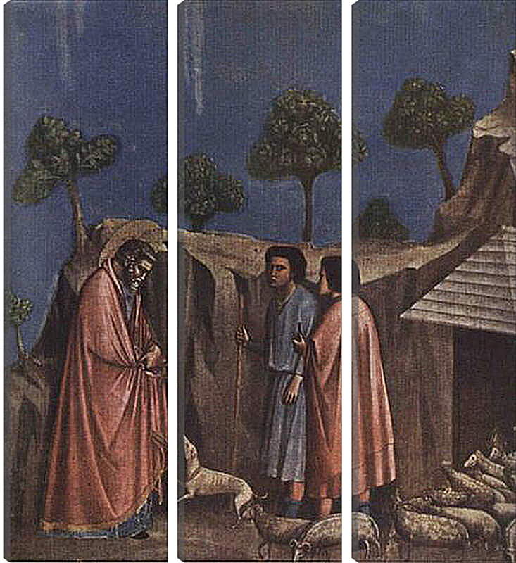 Модульная картина - Joaquim at shepherds - Иоаким у пастухов. Джотто ди Бондоне

