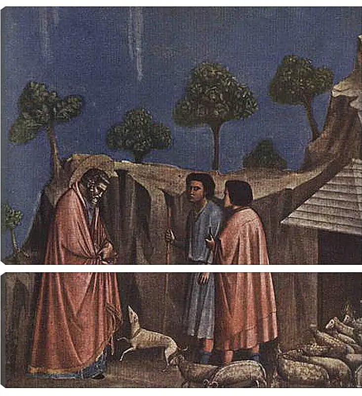 Модульная картина - Joaquim at shepherds - Иоаким у пастухов. Джотто ди Бондоне