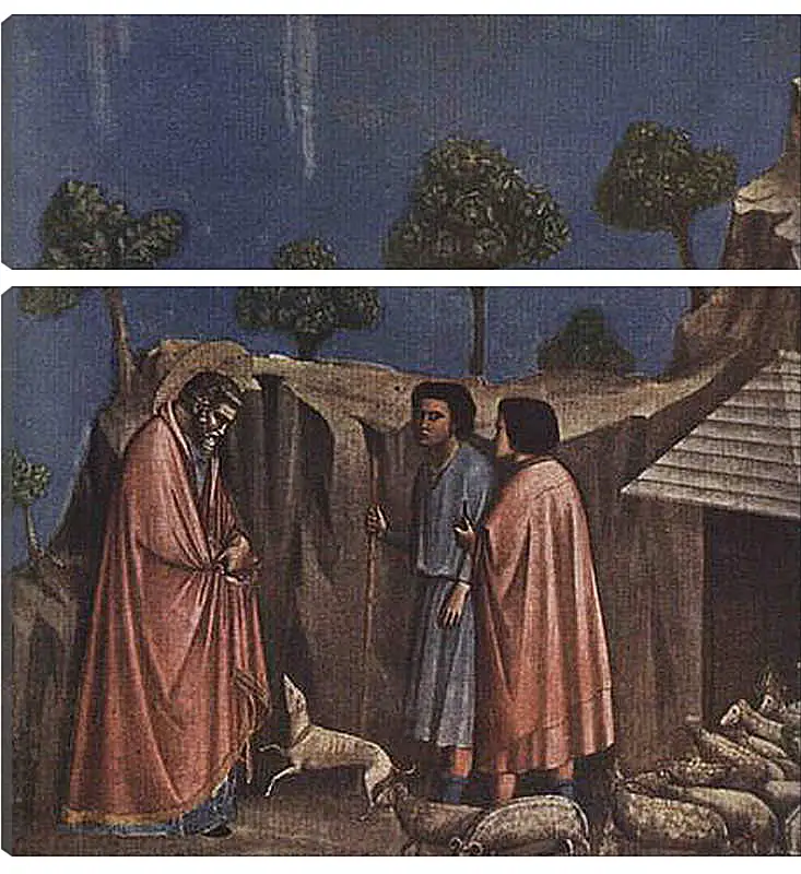 Модульная картина - Joaquim at shepherds - Иоаким у пастухов. Джотто ди Бондоне