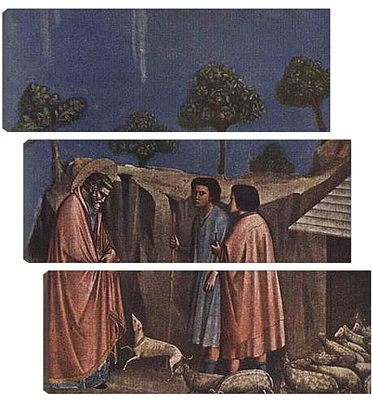 Модульная картина - Joaquim at shepherds - Иоаким у пастухов. Джотто ди Бондоне
