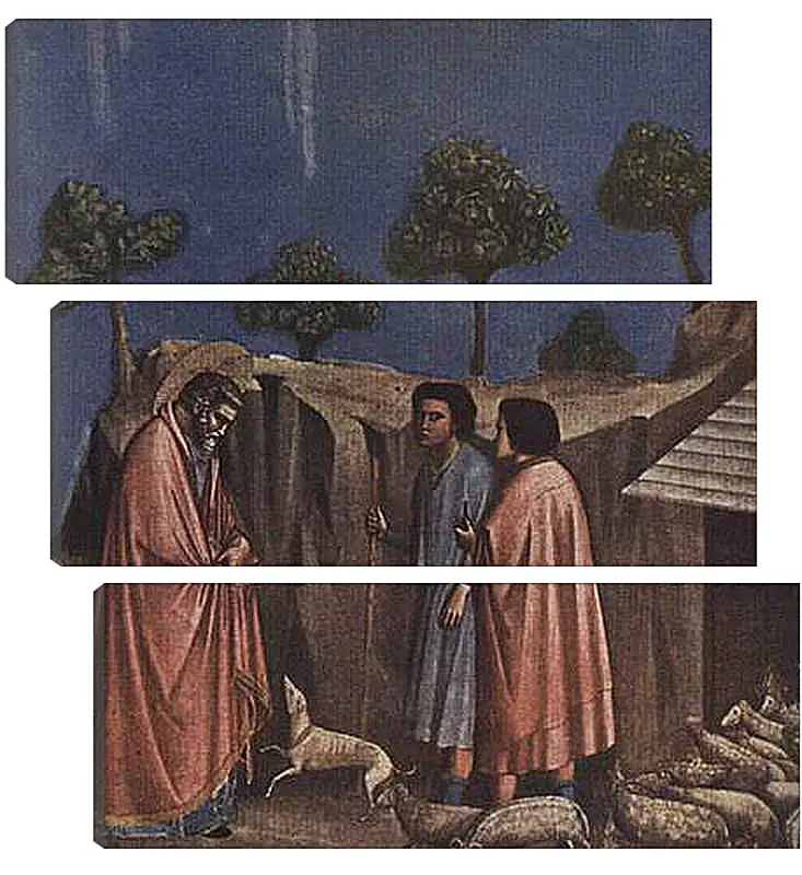 Модульная картина - Joaquim at shepherds - Иоаким у пастухов. Джотто ди Бондоне
