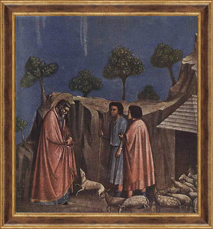 Картина в раме - Joaquim at shepherds - Иоаким у пастухов. Джотто ди Бондоне
