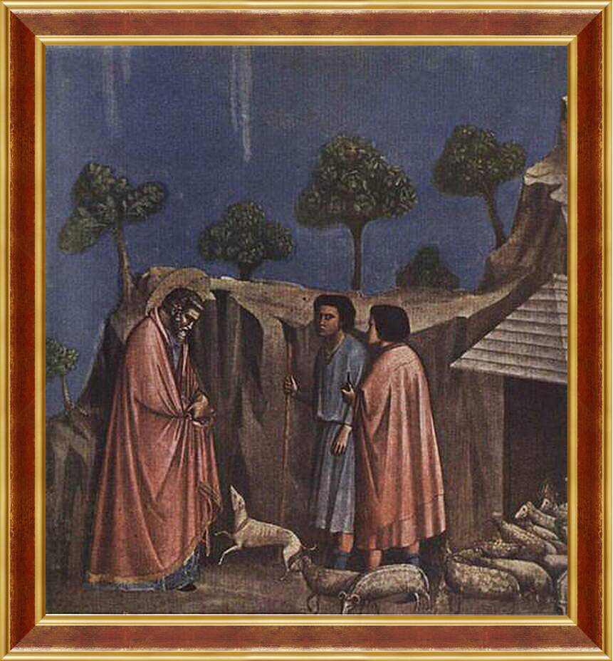 Картина в раме - Joaquim at shepherds - Иоаким у пастухов. Джотто ди Бондоне
