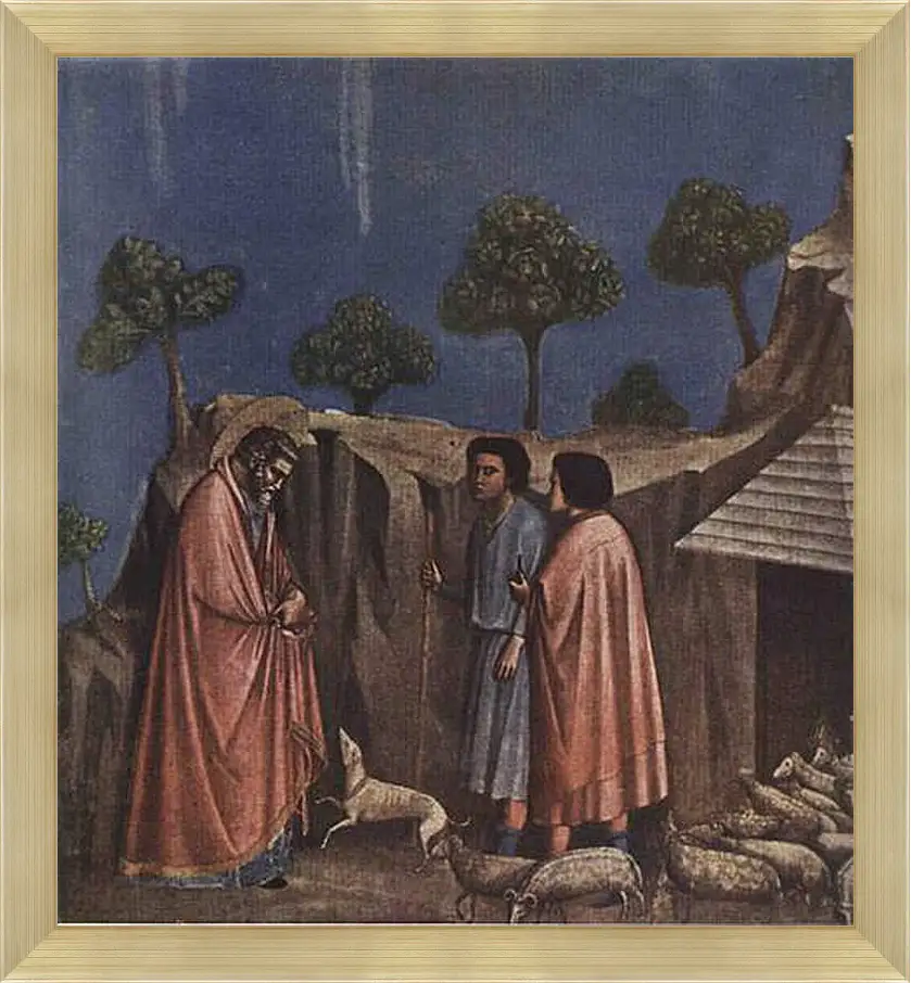 Картина в раме - Joaquim at shepherds - Иоаким у пастухов. Джотто ди Бондоне