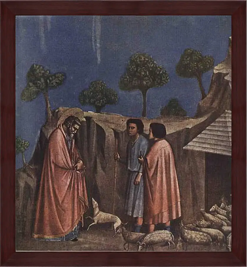 Картина в раме - Joaquim at shepherds - Иоаким у пастухов. Джотто ди Бондоне