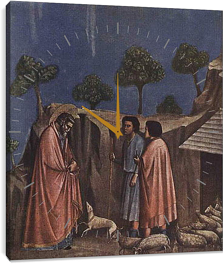 Часы картина - Joaquim at shepherds - Иоаким у пастухов. Джотто ди Бондоне
