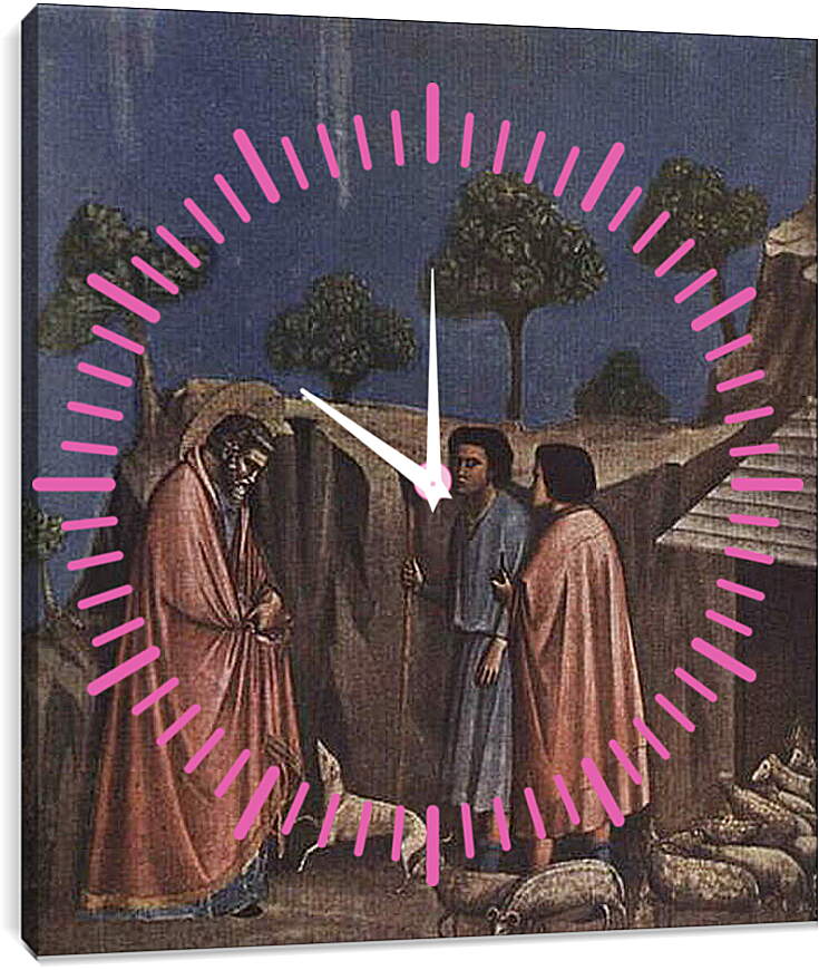 Часы картина - Joaquim at shepherds - Иоаким у пастухов. Джотто ди Бондоне
