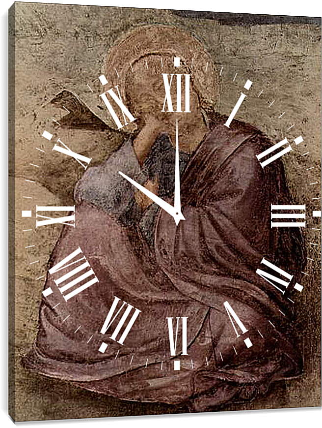 Часы картина - Видение Иоанна на острове Патмос. Фрагмент стенной росписи секко. Джотто ди Бондоне
