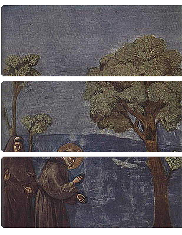 Модульная картина - Проповедь Святого Франциска птицам. Фрагмент. Джотто ди Бондоне
