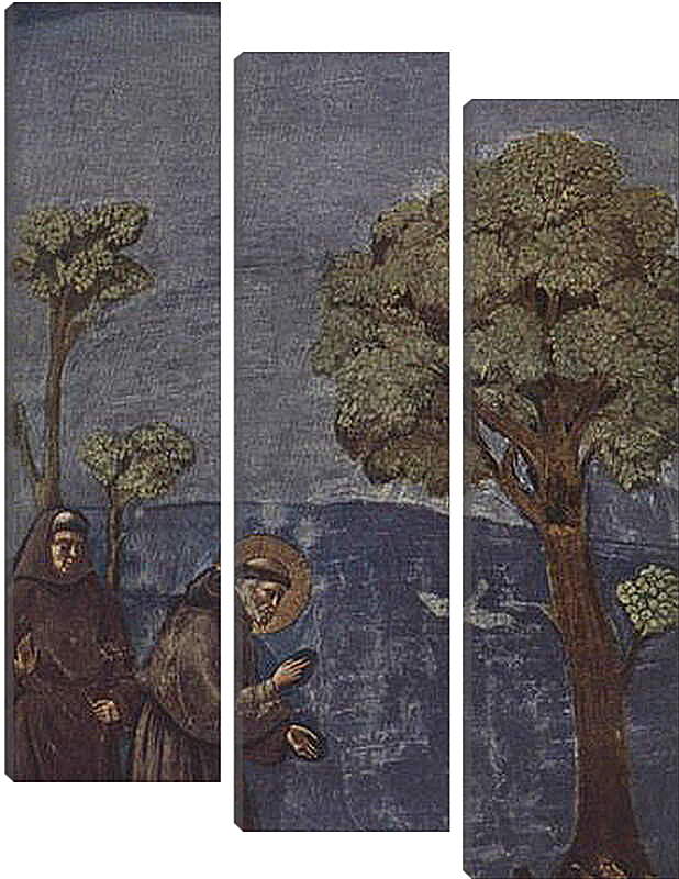 Модульная картина - Проповедь Святого Франциска птицам. Фрагмент. Джотто ди Бондоне