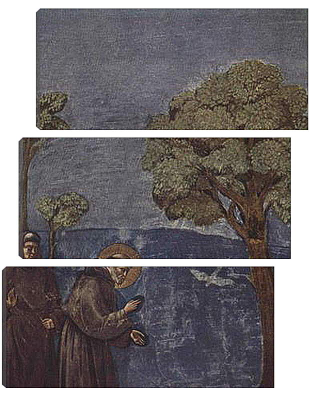 Модульная картина - Проповедь Святого Франциска птицам. Фрагмент. Джотто ди Бондоне
