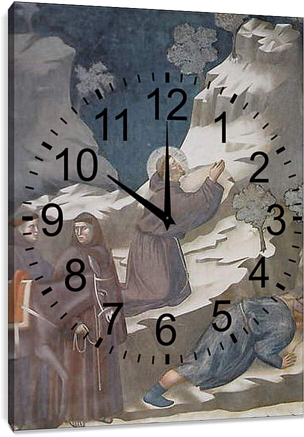 Часы картина - Чудо с источником. Джотто ди Бондоне
