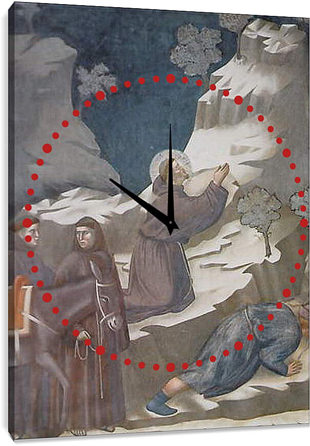 Часы картина - Чудо с источником. Джотто ди Бондоне
