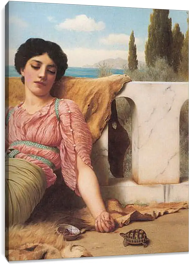 Постер и плакат - A Quiet Pet (Detail). Джон Уильям Годвард