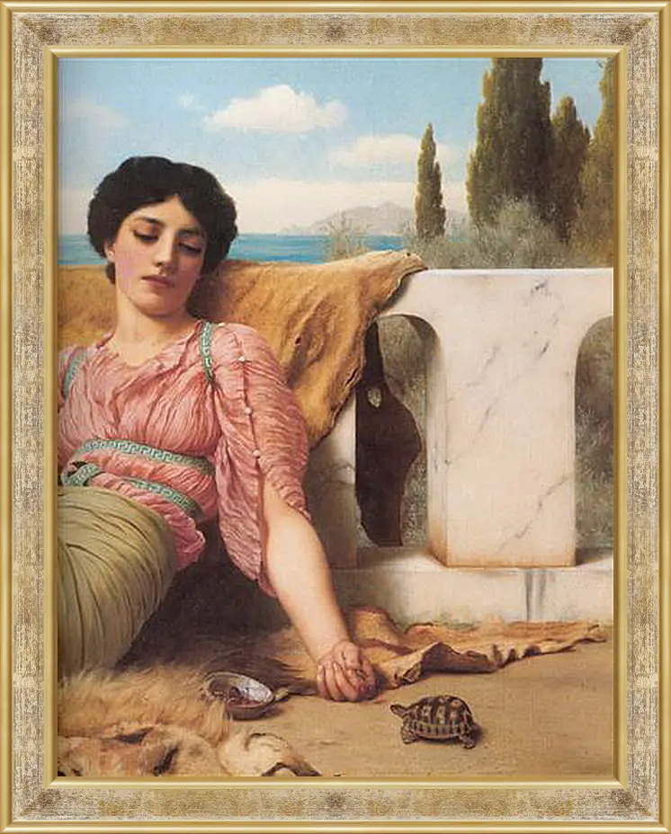 Картина в раме - A Quiet Pet (Detail). Джон Уильям Годвард