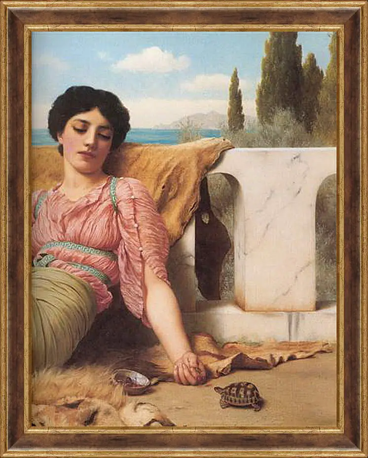 Картина в раме - A Quiet Pet (Detail). Джон Уильям Годвард