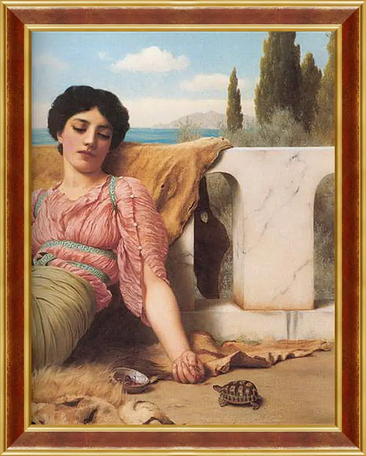 Картина в раме - A Quiet Pet (Detail). Джон Уильям Годвард