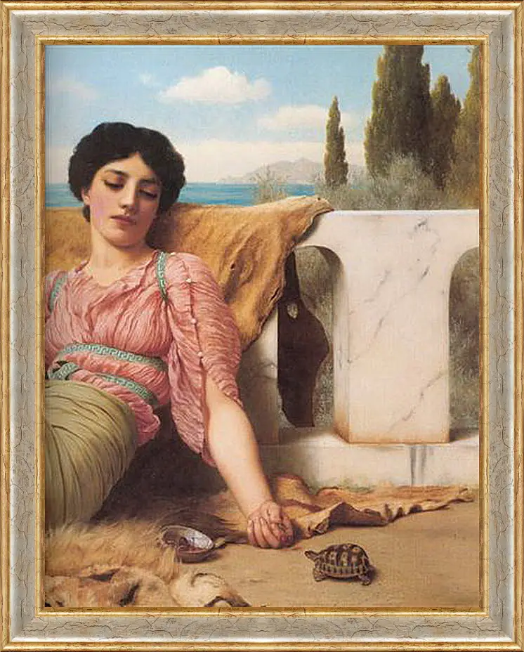 Картина в раме - A Quiet Pet (Detail). Джон Уильям Годвард