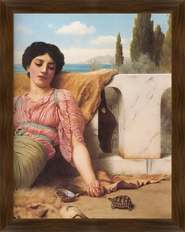 Картина в раме - A Quiet Pet (Detail). Джон Уильям Годвард