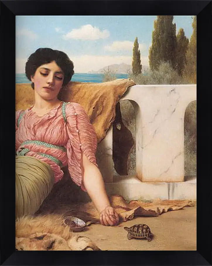 Картина в раме - A Quiet Pet (Detail). Джон Уильям Годвард