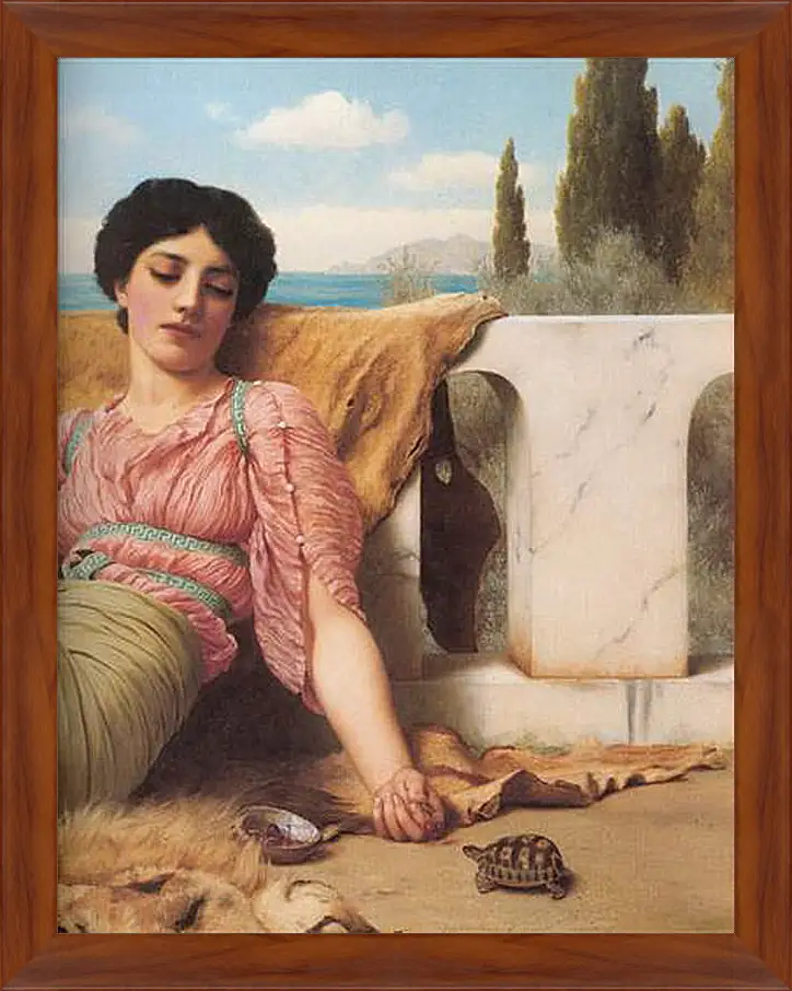 Картина в раме - A Quiet Pet (Detail). Джон Уильям Годвард