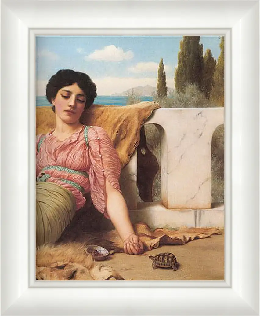 Картина в раме - A Quiet Pet (Detail). Джон Уильям Годвард