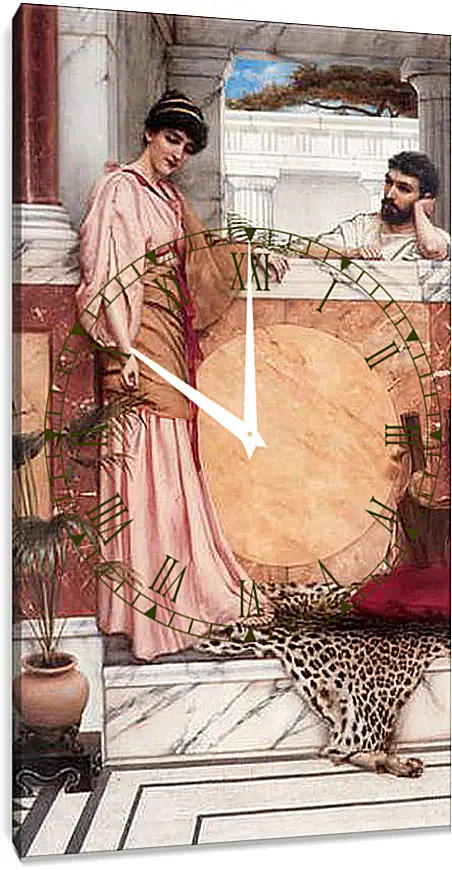 Часы картина - Waiting for an Answer. Джон Уильям Годвард