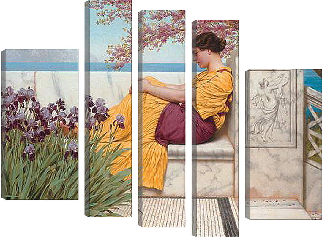 Модульная картина - Under the Blossom that Hangs on the Bough. Джон Уильям Годвард
