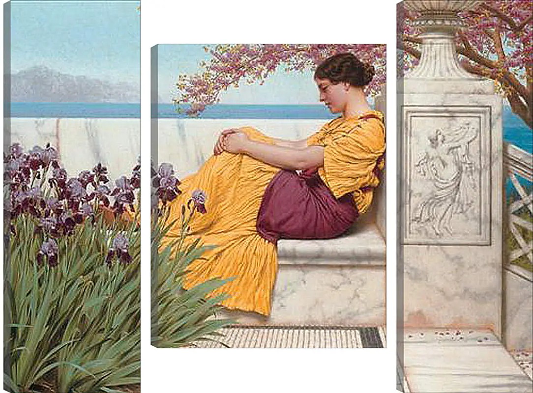 Модульная картина - Under the Blossom that Hangs on the Bough. Джон Уильям Годвард