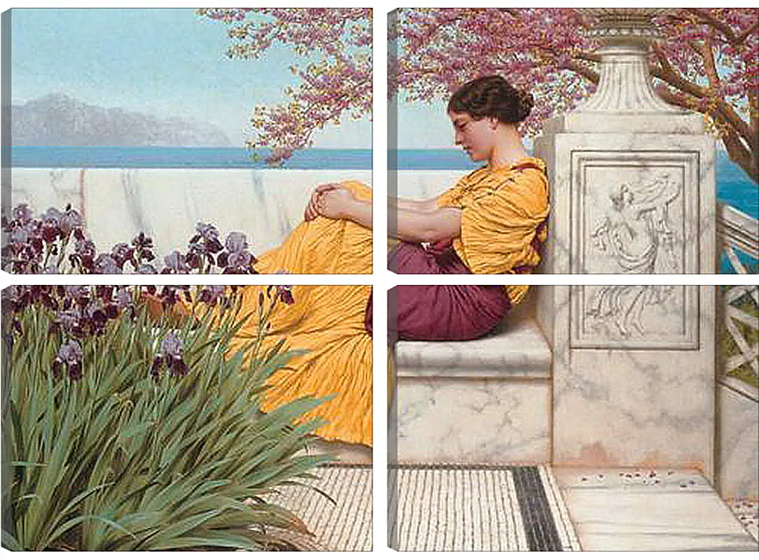 Модульная картина - Under the Blossom that Hangs on the Bough. Джон Уильям Годвард