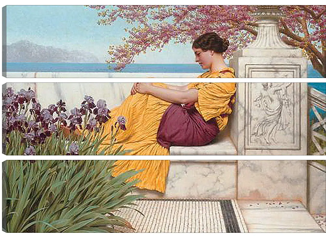 Модульная картина - Under the Blossom that Hangs on the Bough. Джон Уильям Годвард