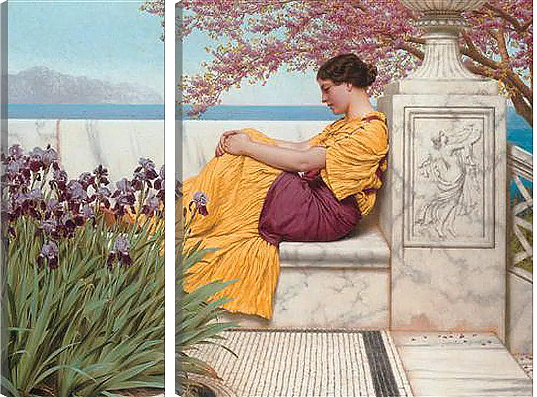 Модульная картина - Under the Blossom that Hangs on the Bough. Джон Уильям Годвард