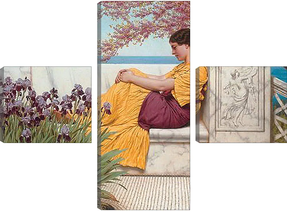 Модульная картина - Under the Blossom that Hangs on the Bough. Джон Уильям Годвард