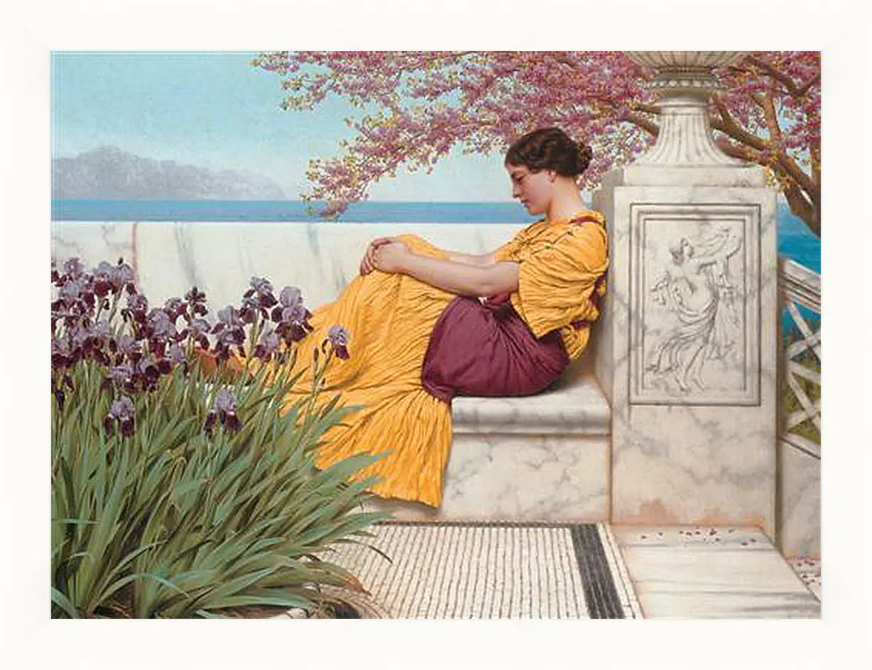 Картина в раме - Under the Blossom that Hangs on the Bough. Джон Уильям Годвард