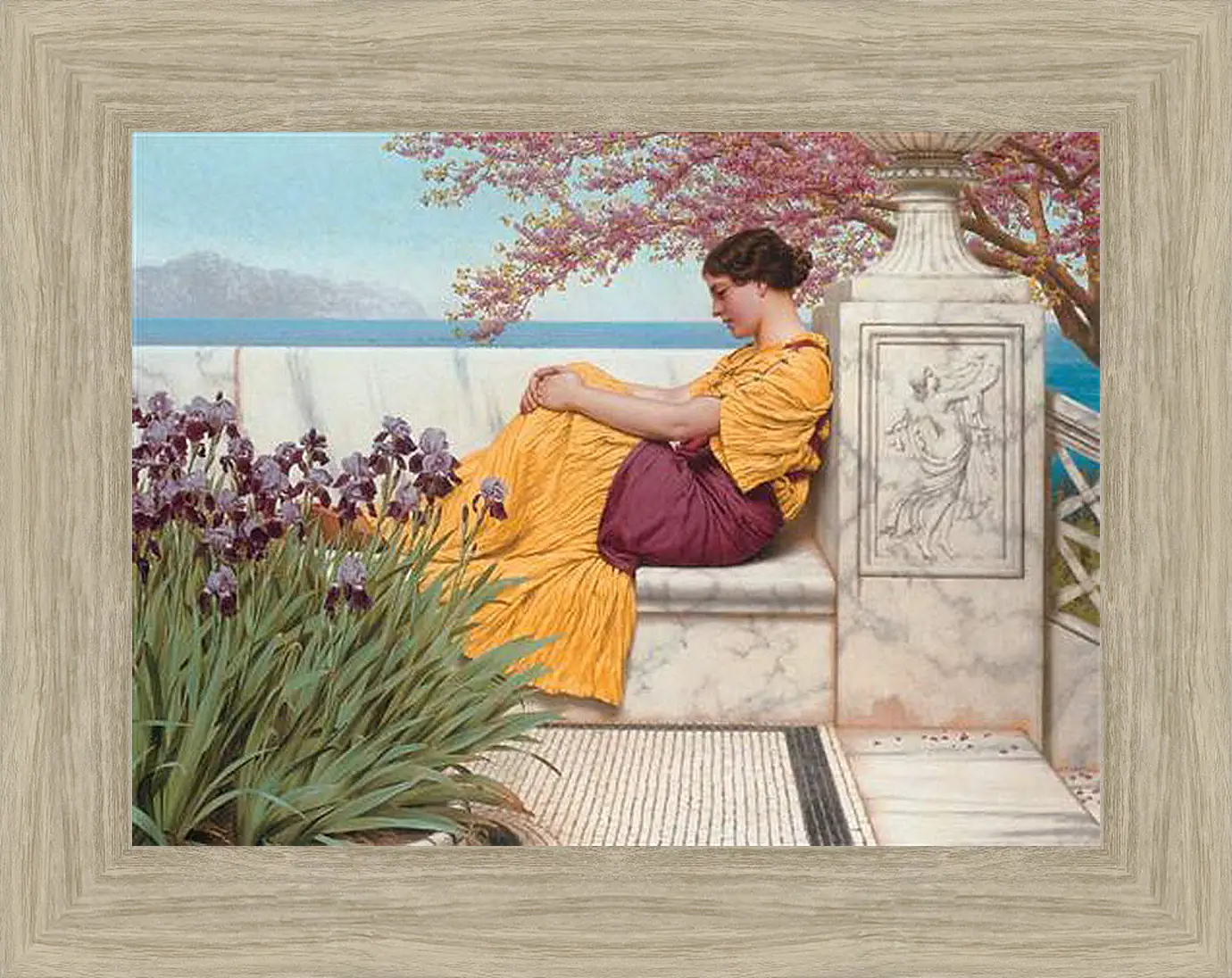 Картина в раме - Under the Blossom that Hangs on the Bough. Джон Уильям Годвард
