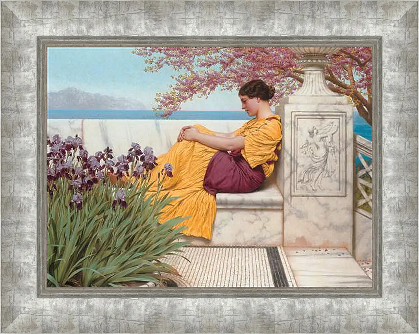 Картина в раме - Under the Blossom that Hangs on the Bough. Джон Уильям Годвард
