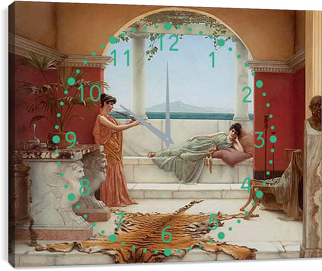 Часы картина - The Sweet Siesta of a Summer Day. Джон Уильям Годвард