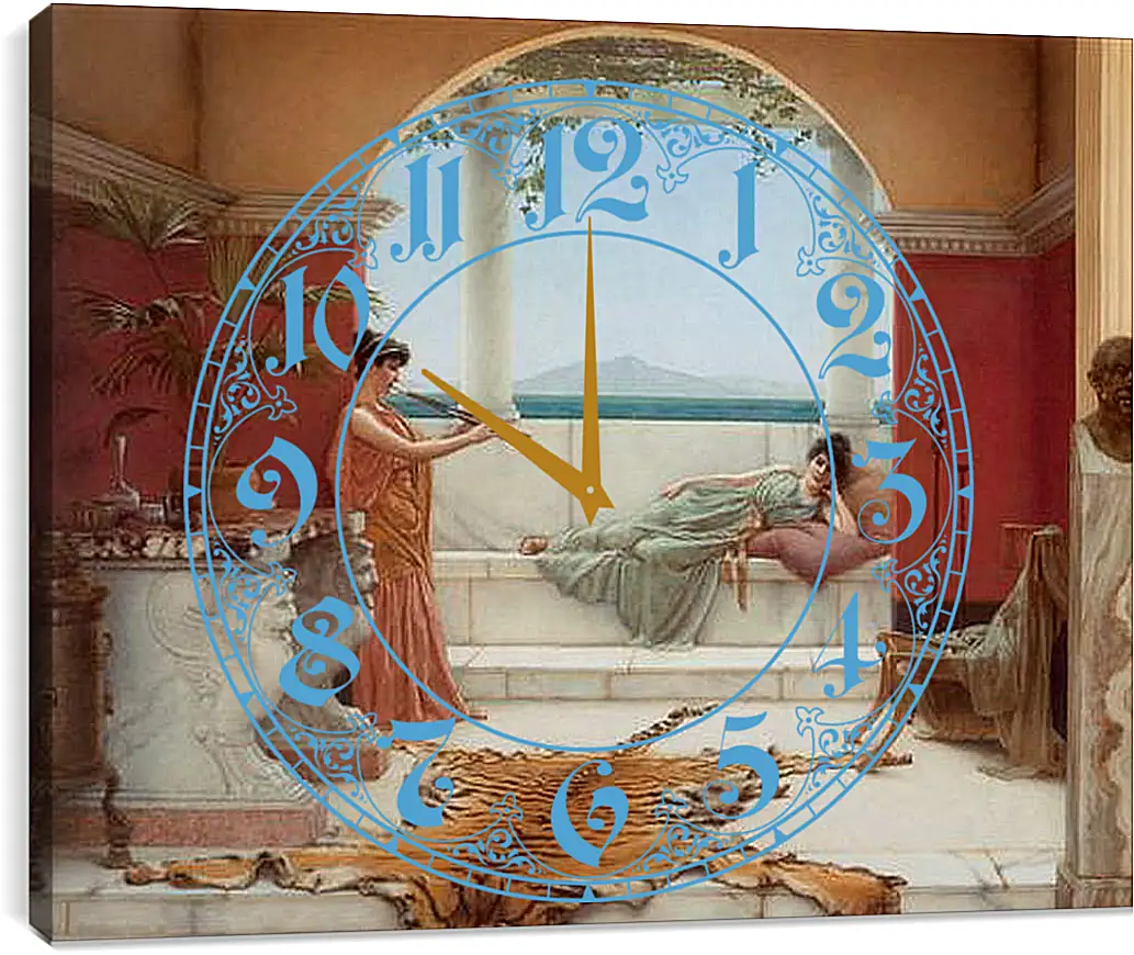 Часы картина - The Sweet Siesta of a Summer Day. Джон Уильям Годвард
