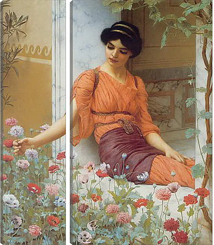 Модульная картина - Summer Flowers. Джон Уильям Годвард
