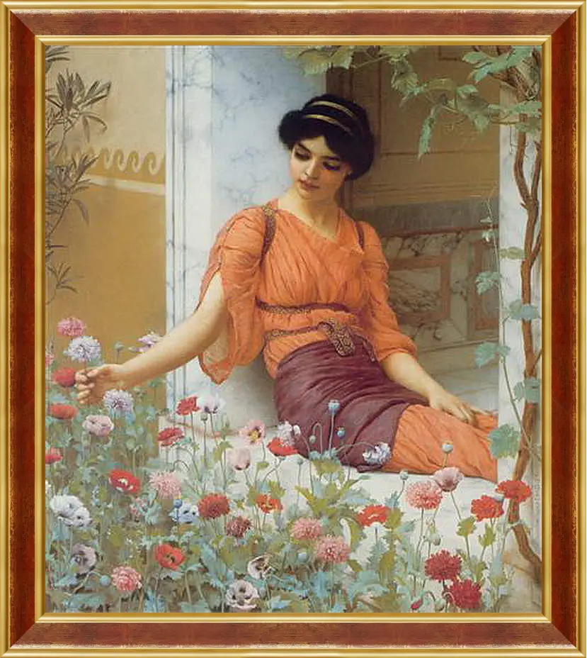 Картина в раме - Summer Flowers. Джон Уильям Годвард