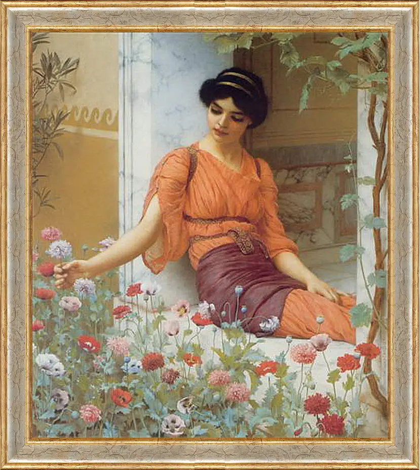 Картина в раме - Summer Flowers. Джон Уильям Годвард