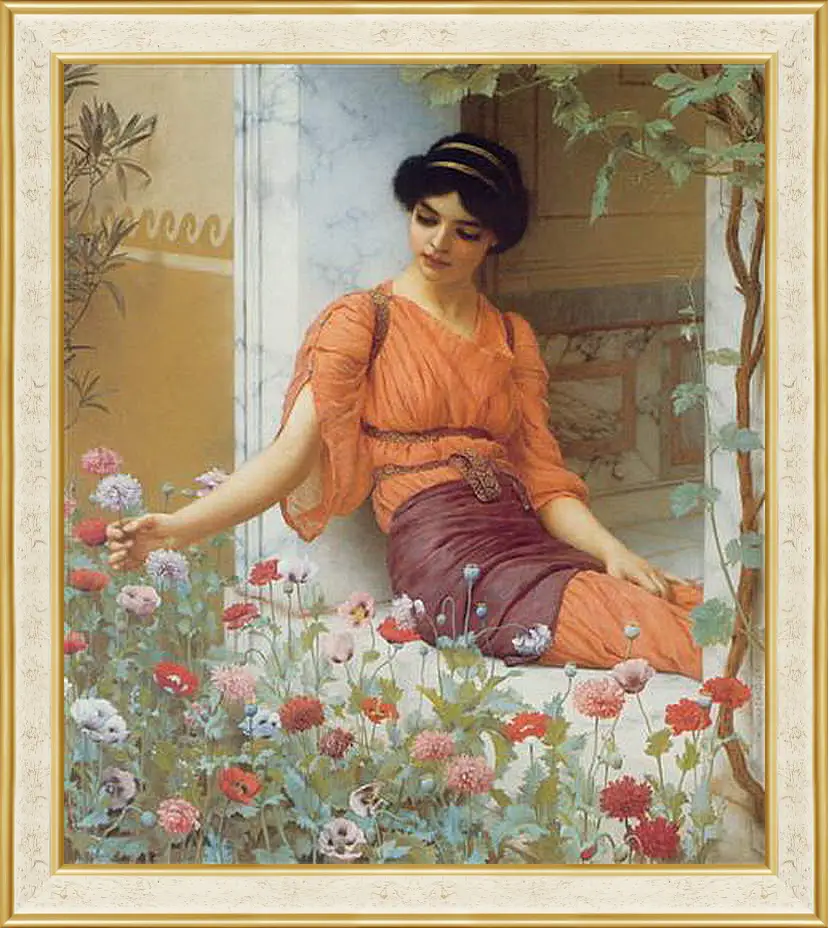 Картина в раме - Summer Flowers. Джон Уильям Годвард