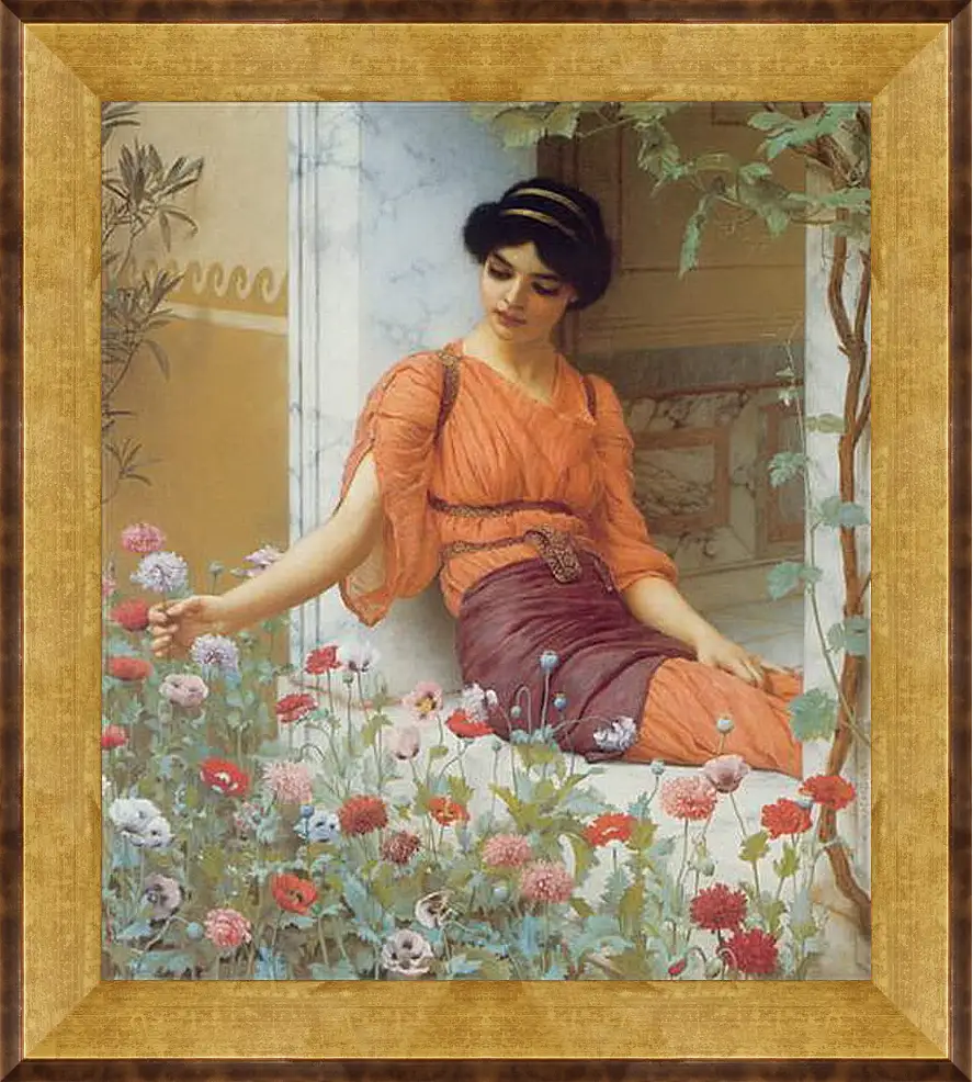 Картина в раме - Summer Flowers. Джон Уильям Годвард