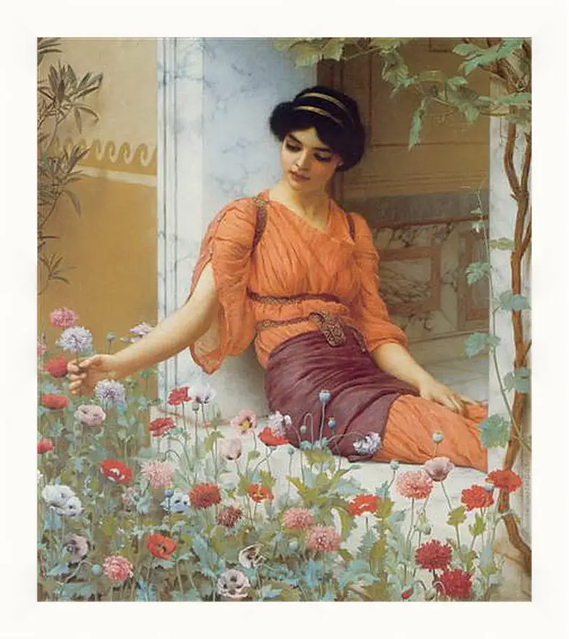 Картина в раме - Summer Flowers. Джон Уильям Годвард