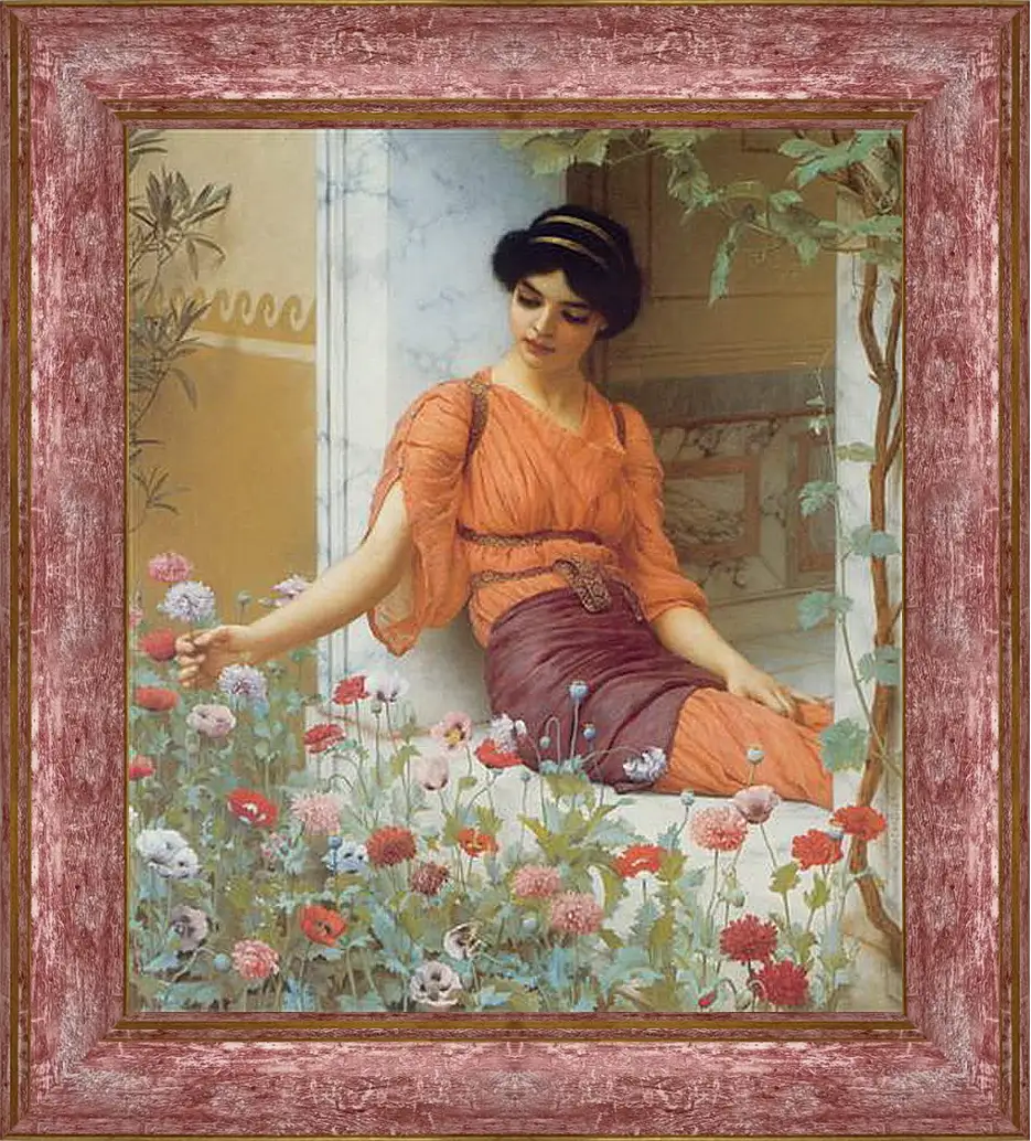 Картина в раме - Summer Flowers. Джон Уильям Годвард
