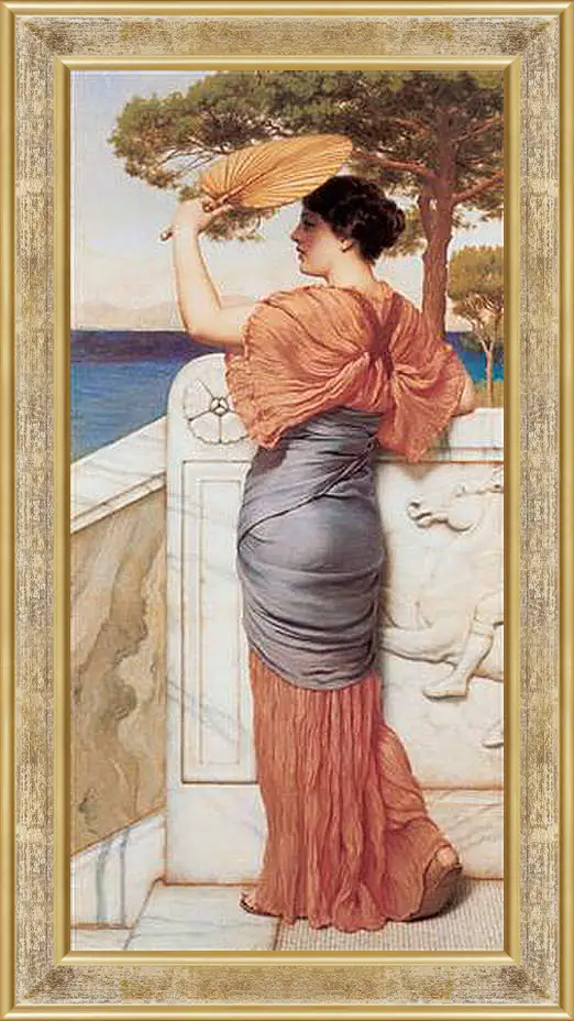 Картина в раме - On the Balcony. Джон Уильям Годвард