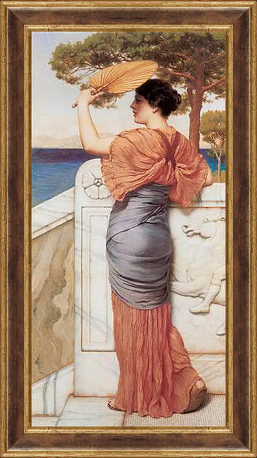 Картина в раме - On the Balcony. Джон Уильям Годвард
