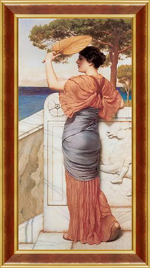 Картина в раме - On the Balcony. Джон Уильям Годвард